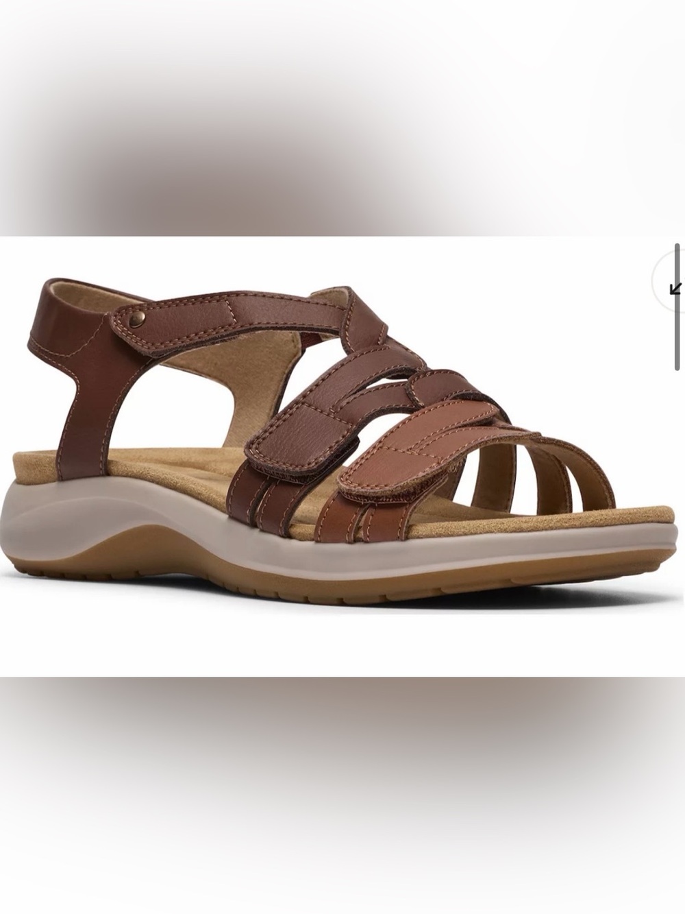 Clarks Women's Brown Leather Strappy Comfort Sandals Maelynn Paige 7.5N-NWT